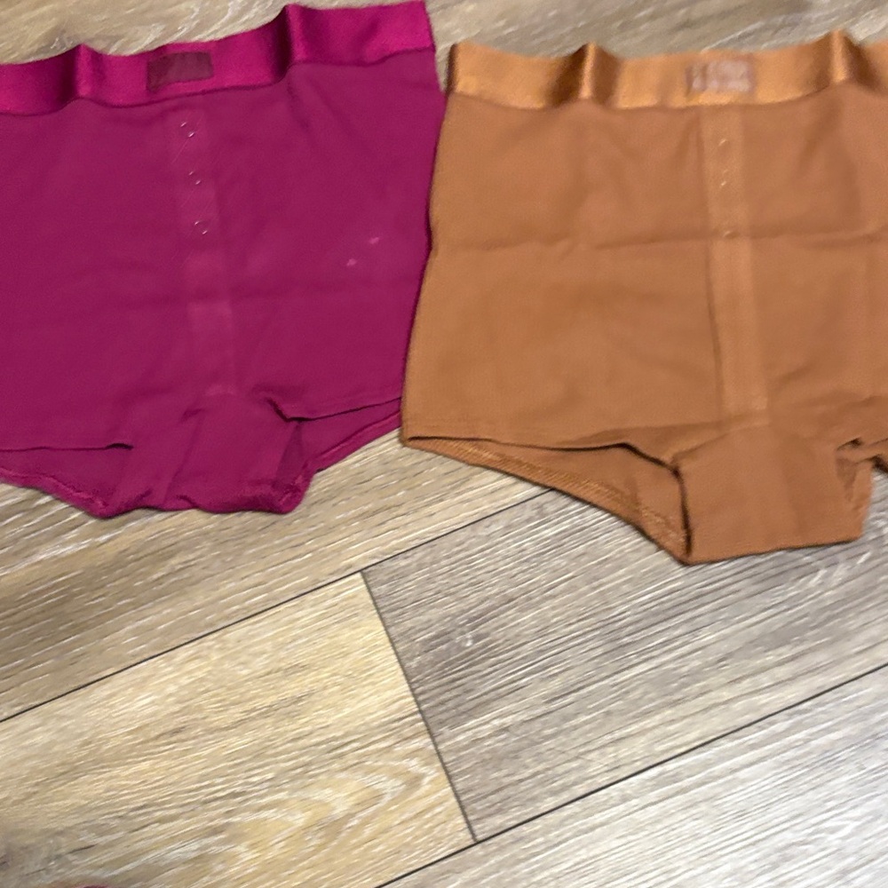 PINK Victoria's Secret Waffle  Panties You - 2 pairs Magenta and Brown